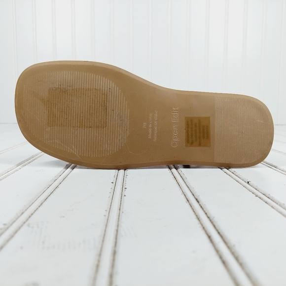 NEW Open Edit Brown Leather Strappy Lace Up Ankle Summer Flat Sandals M485 - Picture 8 of 11